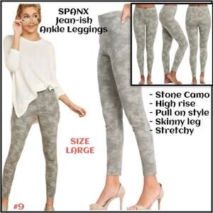 SPANX Jean-ish Ankle Leggings in Stone Camo Sz L $99